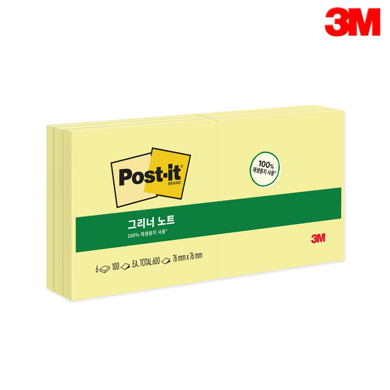 [�������] 3M����Ʈ�� �׸��ʳ�Ʈ �˶��� 76x76mm 6�е� 600�� 654R-6CY ���/���̺���/����Ʈ��