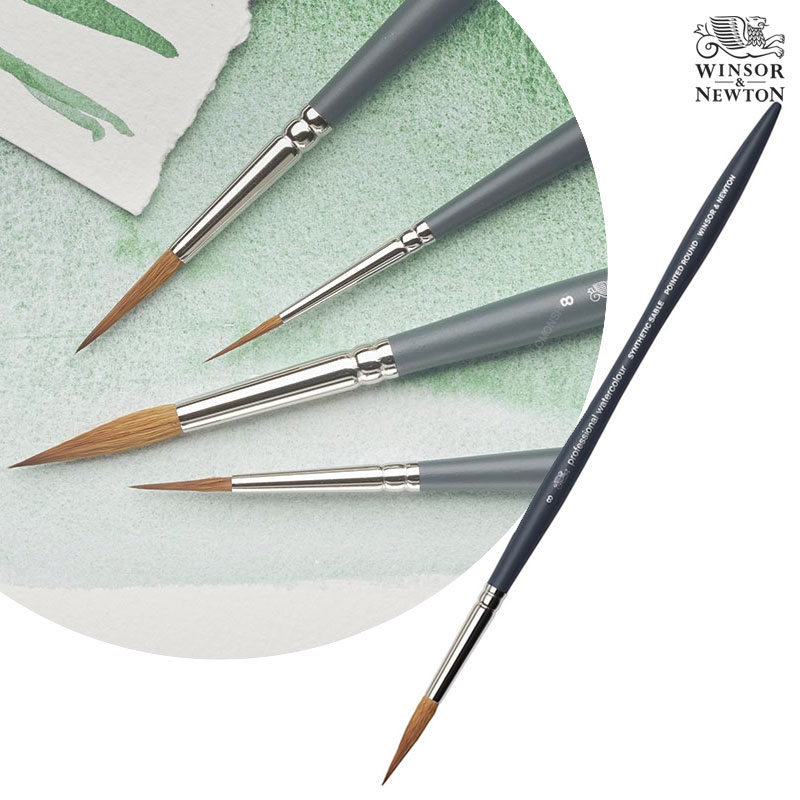 Winsor&Newton �����ش�ư ��ä�� ������ų� �ż�ƽ ���̺� ����Ƽ�� ���� �귯�� Size8