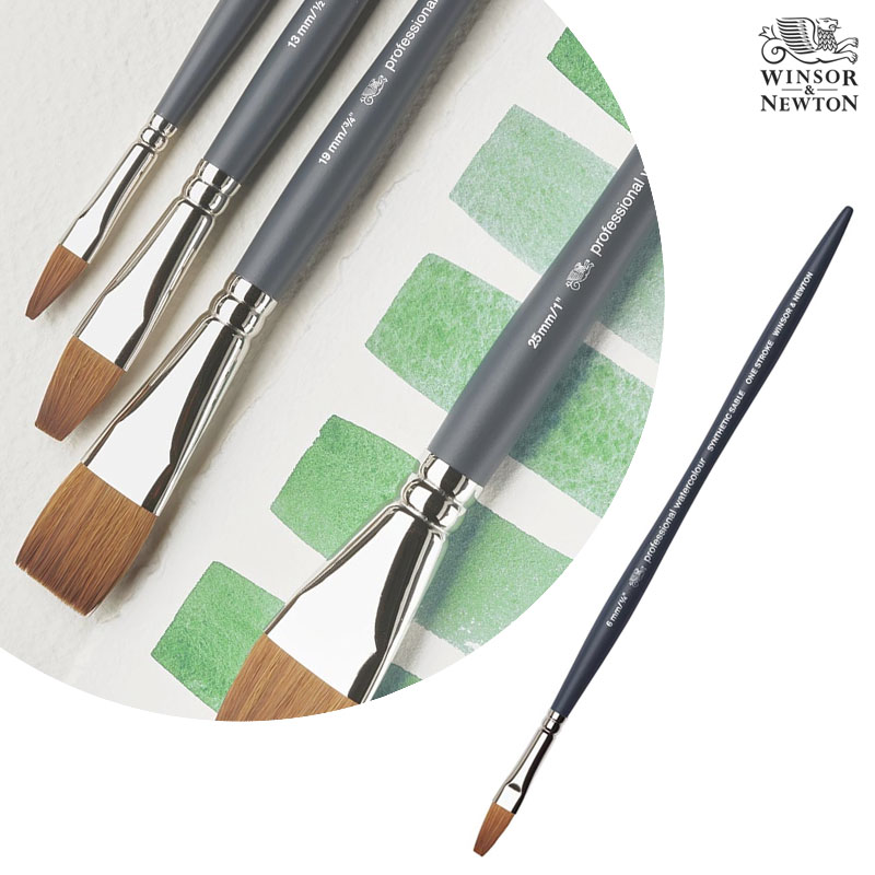 Winsor&Newton �����ش�ư ��ä�� ������ų� �ż�ƽ ���̺� �� ��Ʈ��ũ �귯�� 6mmn