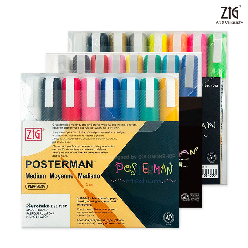 ZIG ���� �����͸� ��ī 8����Ʈ 3�� Fine/Medium/�����ȷ� ��ũ ����Ʈ��ī