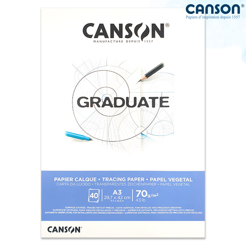 Canson ĵ�� �׷��࿡��Ʈ Ʈ������ 70g 29.7x42cm 40�� 1������/A3����ġ��/�������/Ķ���׶���/�������
