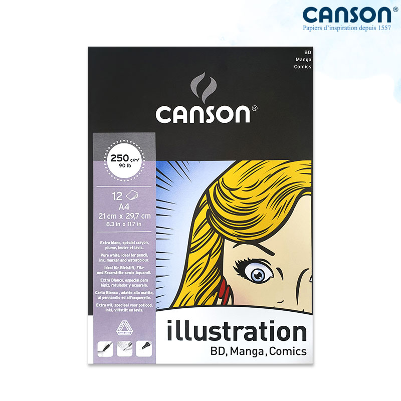 Canson ĵ�� �Ϸ���Ʈ���̼� ���� 250g 21x29.7cm 12�� 1������_���� ��äȭ��/��ī����/�������/A4����ġ��